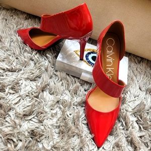 Calvin Klein NWOT Closed-Toe Red Heels S9.5